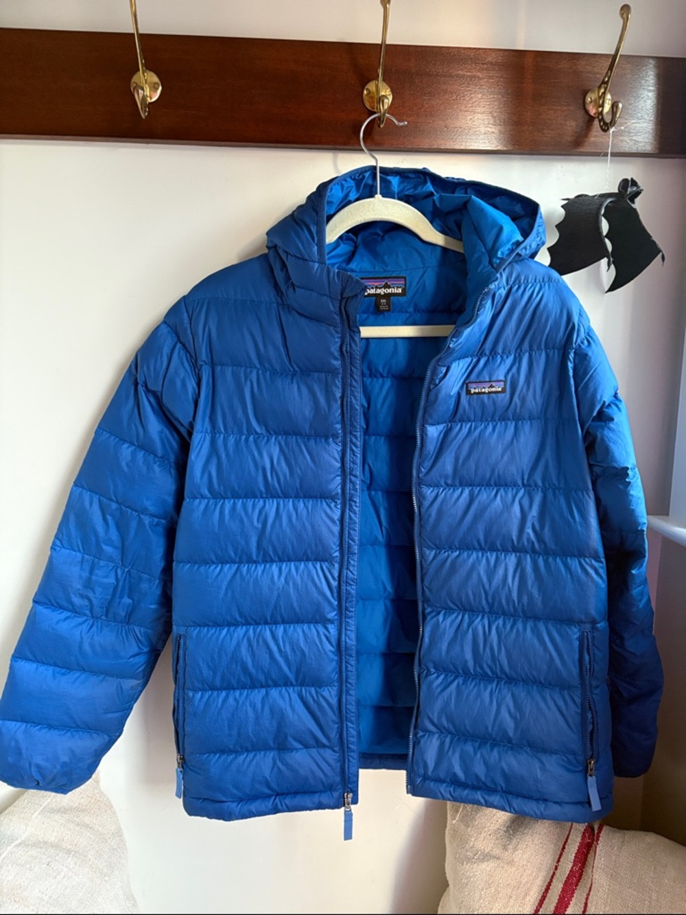 Patagonia Kids Blue Hooded Puffer Jacket